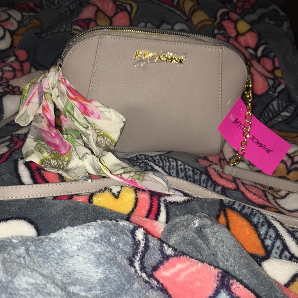 Betsy Johnson XO Anaya Crossbody with Scarf and Chain Strap